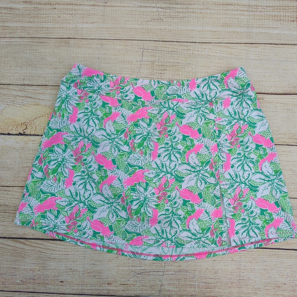 Lilly Pulitzer Kellyann Skirted Swim Bottom Botanical Green Just Wing It  12 - Picture 2 of 9